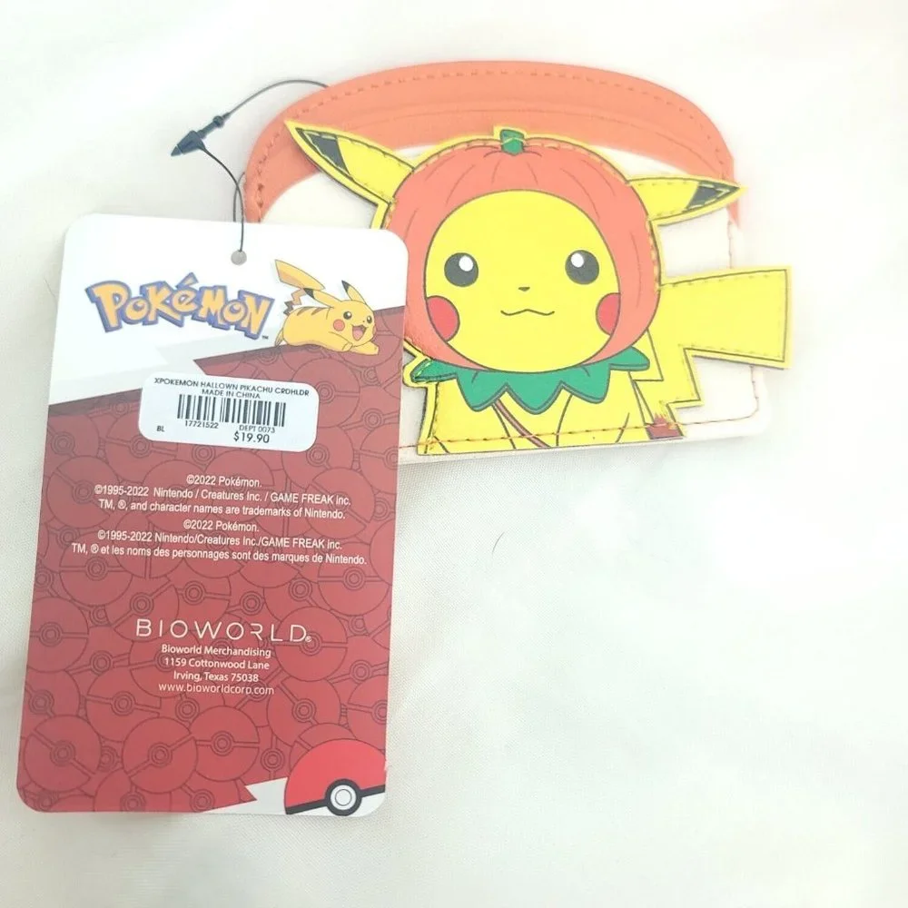 Pokémon Pumpkin Pikachu Halloween Multicolor Quilted Backpack Card Holder